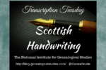 Transcription Tuesday – Scottish Handwriting