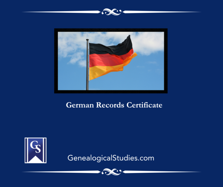 German Records Certificate – International Institute of Genealogical ...